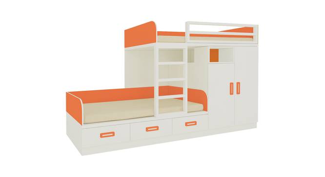 Eskada Engineered Wood Box & Drawer Storage Bunk Bed - Orange (Single Bed Size, Matte Laminate Finish) by Urban Ladder - Front View Design 1 - 566630