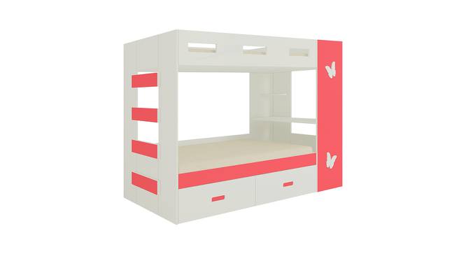 Rio Engineered Wood Box & Drawer Storage Bunk Bed - Strawberry Pink (Single Bed Size, Matte Laminate Finish) by Urban Ladder - Front View Design 1 - 566639