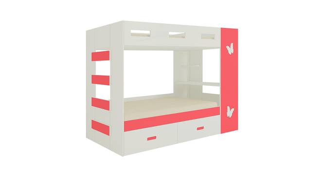 Rio Engineered Wood Box & Drawer Storage Bunk Bed - Strawberry Pink (Single Bed Size, Matte Laminate Finish) by Urban Ladder - Front View Design 1 - 566639