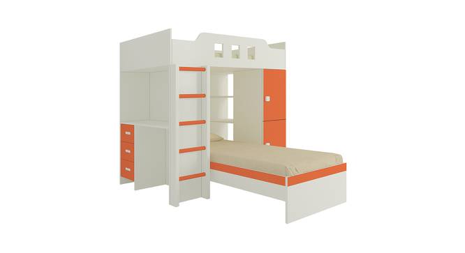 Siona Engineered Wood Box & Drawer Storage Bunk Bed - Light Orange (Single Bed Size, Matte Laminate Finish) by Urban Ladder - Front View Design 1 - 566642