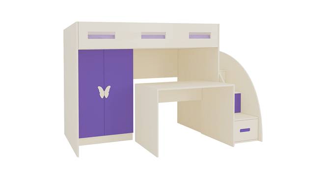 Bonita Engineered Wood Box & Drawer Storage Bunk Bed - Light Wood - Lavender Purple (Single Bed Size, Matte Laminate Finish) by Urban Ladder - Cross View Design 1 - 566652