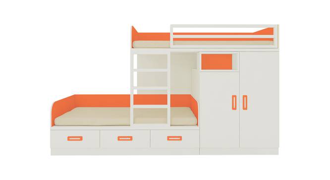 Eskada Engineered Wood Box & Drawer Storage Bunk Bed - Orange (Single Bed Size, Matte Laminate Finish) by Urban Ladder - Cross View Design 1 - 566653
