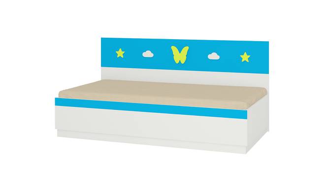 Renata Engineered Wood Box Storage Bed - Azure Blue - Lime Yellow (Single Bed Size, Matte Laminate Finish) by Urban Ladder - Cross View Design 1 - 566663