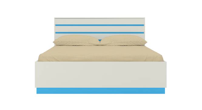 Paloma Engineered Wood Box Storage Bed - Ivory - Azure Blue (Queen Bed Size, Matte Laminate Finish) by Urban Ladder - Front View Design 1 - 566736