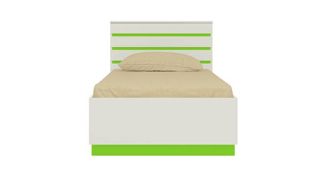Paloma Engineered Wood Box Storage Bed - Ivory - Verdant Green (Single Bed Size, Matte Laminate Finish) by Urban Ladder - Front View Design 1 - 566737