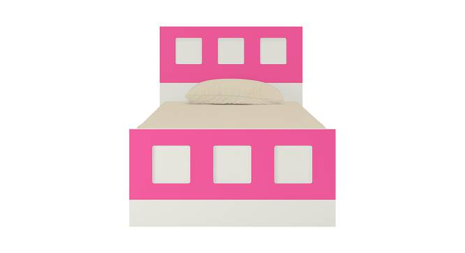 Cordoba Engineered Wood Non Storage Bed - Ivory - Barbie Pink (Single Bed Size, Matte Laminate Finish) by Urban Ladder - Front View Design 1 - 566740