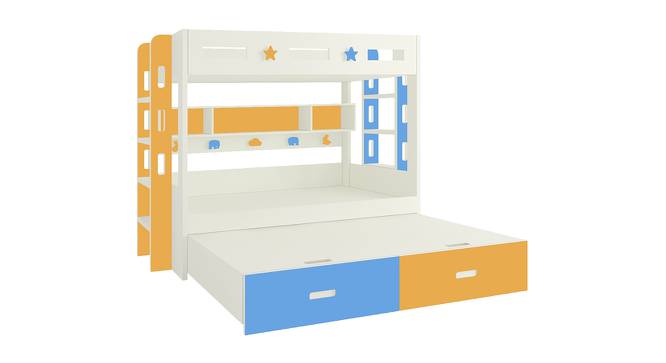 Astra Engineered Wood Box & Drawer Storage Bunk Bed - Mango Yellow - Azure Blue (King Bed Size, Matte Laminate Finish) by Urban Ladder - Cross View Design 1 - 566742