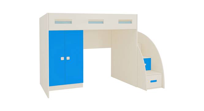 Bonita Engineered Wood Box & Drawer Storage Bunk Bed - Light Wood - Azure Blue (Single Bed Size, Matte Laminate Finish) by Urban Ladder - Cross View Design 1 - 566744
