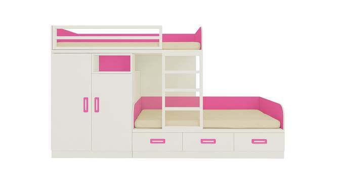 Eskada Engineered Wood Box & Drawer Storage Bunk Bed - Barbie Pink (Single Bed Size, Matte Laminate Finish) by Urban Ladder - Cross View Design 1 - 566746