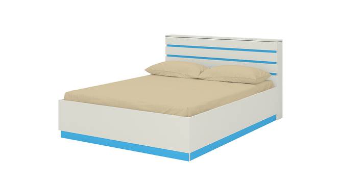 Paloma Engineered Wood Box Storage Bed - Ivory - Azure Blue (Queen Bed Size, Matte Laminate Finish) by Urban Ladder - Cross View Design 1 - 566751