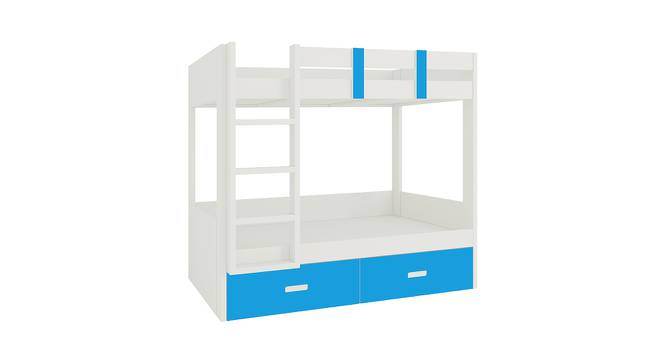 Adonica Engineered Wood Drawer Storage Bunk Bed with Left Ladder - Azure Blue (Single Bed Size, Matte Laminate Finish) by Urban Ladder - Front View Design 1 - 566822