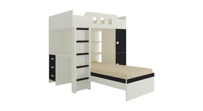 Siona Engineered Wood Box & Drawer Storage Bunk Bed - Carbon Black (Single Bed Size, Matte Laminate Finish) by Urban Ladder - Front View Design 1 - 566831