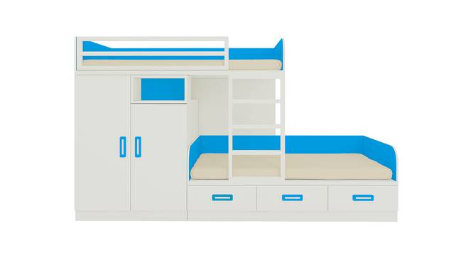 Eskada Engineered Wood Box & Drawer Storage Bunk Bed - Azure Blue (Single Bed Size, Matte Laminate Finish) by Urban Ladder - Cross View Design 1 - 566841