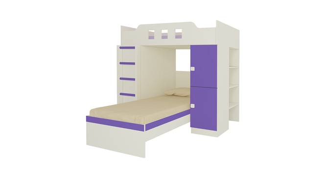 Siona Engineered Wood Box & Drawer Storage Bunk Bed - Lavender Purple (Single Bed Size, Matte Laminate Finish) by Urban Ladder - Cross View Design 1 - 566845