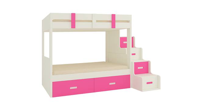 Suvina Engineered Wood Drawer Storage Bunk Bed - Barbie Pink (Single Bed Size, Matte Laminate Finish) by Urban Ladder - Cross View Design 1 - 566847