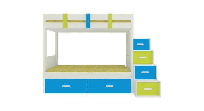Suvina Engineered Wood Drawer Storage Bunk Bed - Lime Yellow - Azure Blue (Single Bed Size, Matte Laminate Finish) by Urban Ladder - Front View Design 1 - 566925