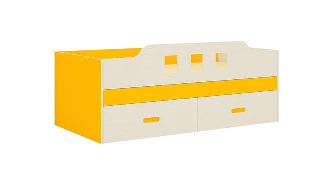 Calypso Engineered Wood Drawer Storage Bed - Light Wood - Mango Yellow (Single Bed Size, Matte Laminate Finish) by Urban Ladder - Front View Design 1 - 566927