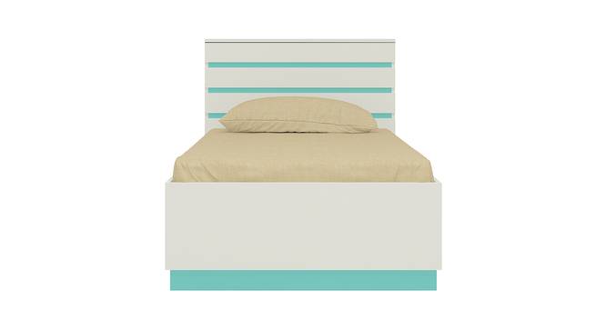Paloma Engineered Wood Box Storage Bed - Ivory - Misty Turquoise (Single Bed Size, Matte Laminate Finish) by Urban Ladder - Front View Design 1 - 566929