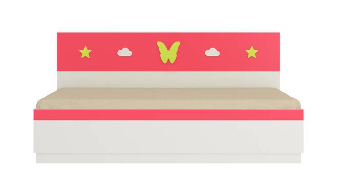 Renata Engineered Wood Box Storage Bed - Strawberry Pink - Lime Yellow (Single Bed Size, Matte Laminate Finish) by Urban Ladder - Front View Design 1 - 566930