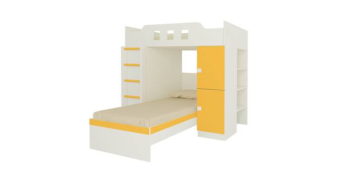 Siona Engineered Wood Box & Drawer Storage Bunk Bed - Mango Yellow (Single Bed Size, Matte Laminate Finish) by Urban Ladder - Cross View Design 1 - 566937
