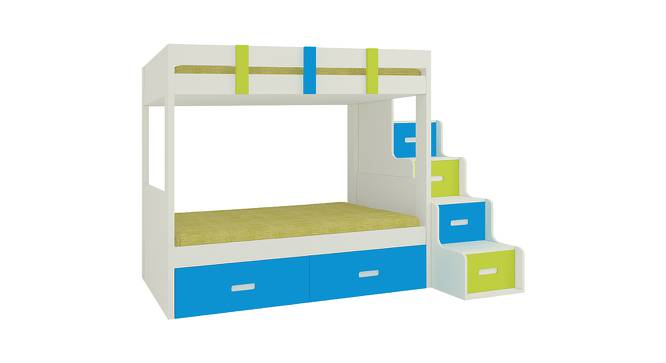 Suvina Engineered Wood Drawer Storage Bunk Bed - Lime Yellow - Azure Blue (Single Bed Size, Matte Laminate Finish) by Urban Ladder - Cross View Design 1 - 566940