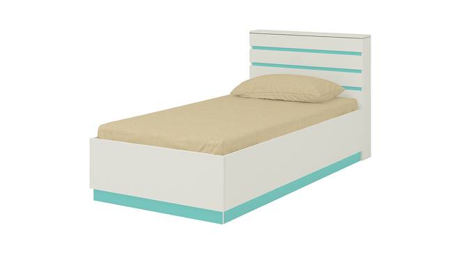 Paloma Engineered Wood Box Storage Bed - Ivory - Misty Turquoise (Single Bed Size, Matte Laminate Finish) by Urban Ladder - Cross View Design 1 - 566943