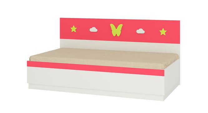 Renata Engineered Wood Box Storage Bed - Strawberry Pink - Lime Yellow (Single Bed Size, Matte Laminate Finish) by Urban Ladder - Cross View Design 1 - 566944