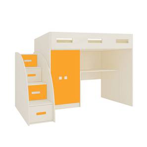 Beds With Storage Design Bonita Engineered Wood Box & Drawer Storage Bunk Bed - Light Wood - Mango Yellow (Single Bed Size, Matte Laminate Finish)