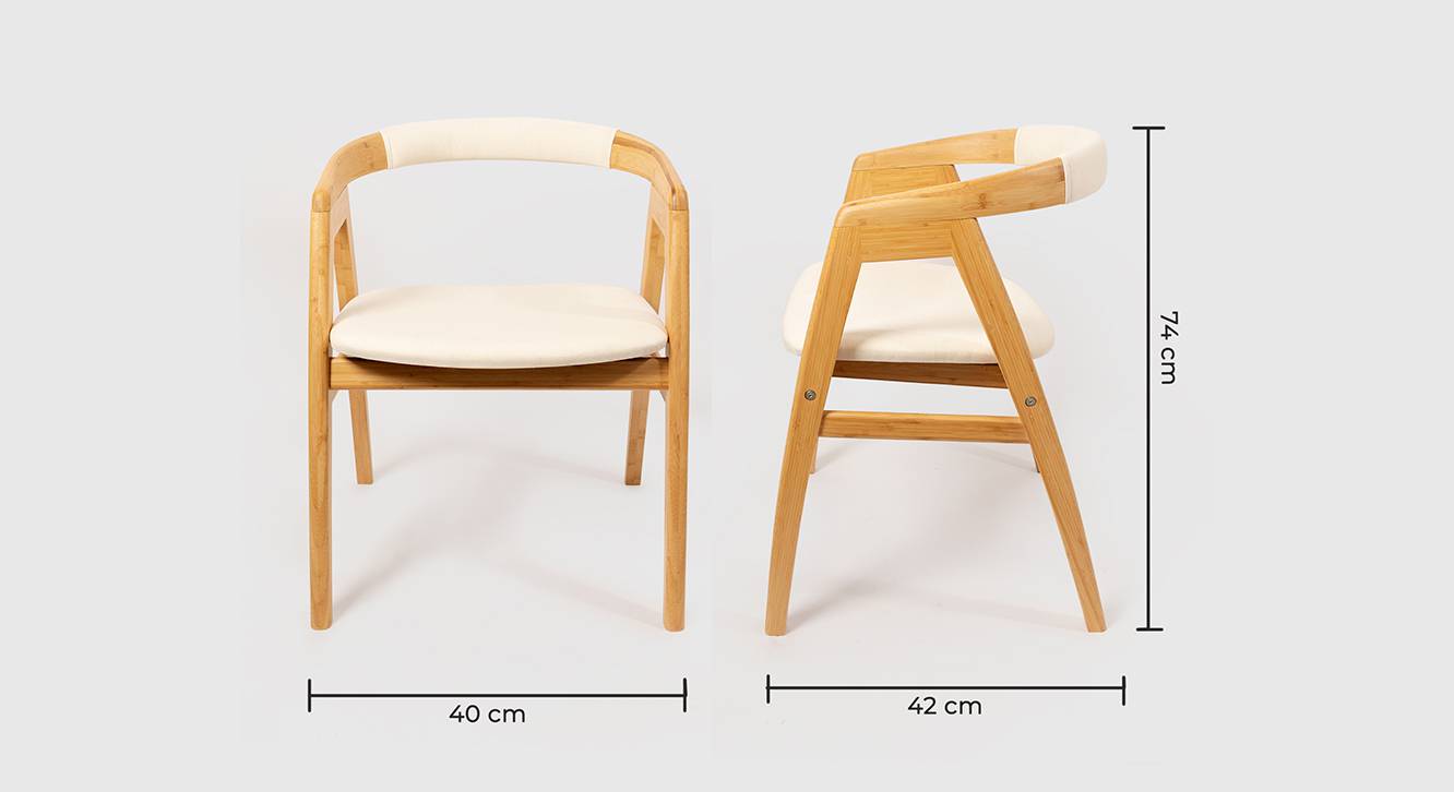 Zironi Bamboo Dining Chair set of 1 in Polished Finish Urban Ladder