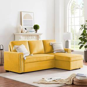 L Shape Sofa Cum Bed Design Solace 3 Seater Pull Out Sofa cum Bed In Orange Colour