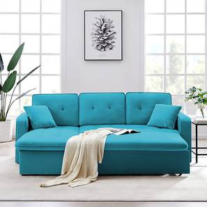 Universe 3 Seater Pull Out Sofa cum Bed In Turquoise Colour - Urban Ladder