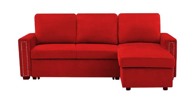 Solace Solid Wood Sofa cum Bed in Red (Red) by Urban Ladder - Front View Design 1 - 567211