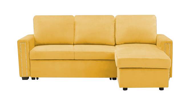 Solace Solid Wood Sofa cum Bed in Orange (Orange) by Urban Ladder - Front View Design 1 - 567212