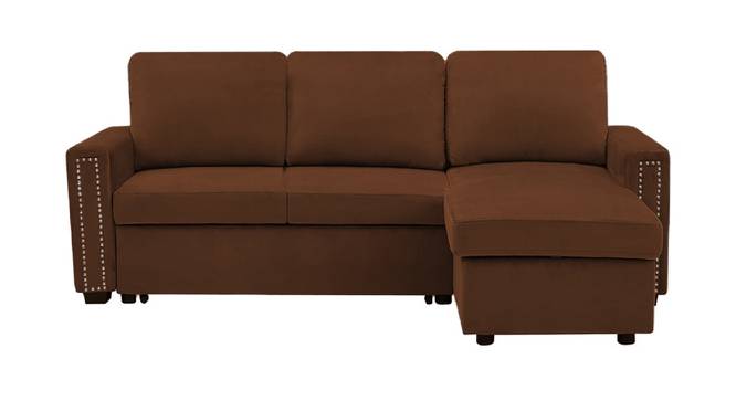 Solace Solid Wood Sofa cum Bed in Brown (Brown) by Urban Ladder - Front View Design 1 - 567213
