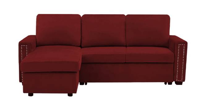 Will Solid Wood Sofa cum Bed in Maroon (Maroon) by Urban Ladder - Front View Design 1 - 567214