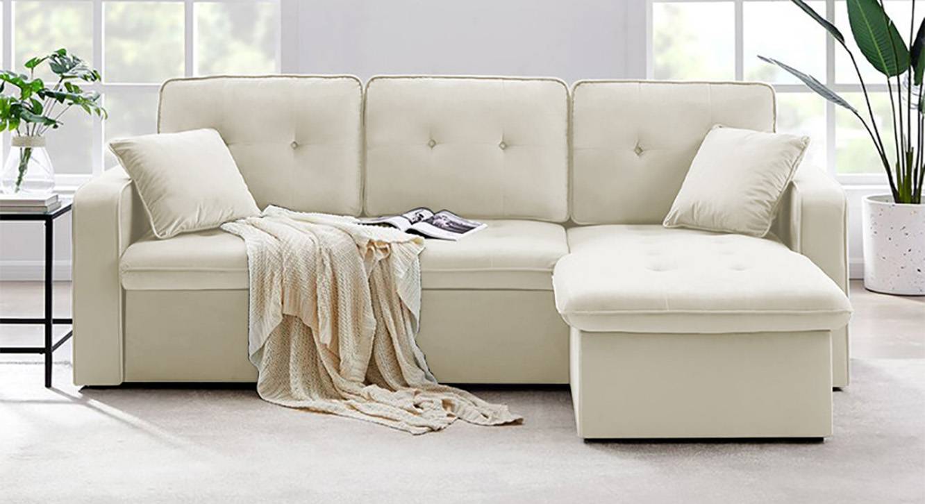 Universe 3 Seater Pull Out Sofa cum Bed In Cream Colour Urban Ladder