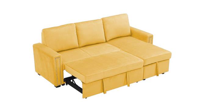 Solace Solid Wood Sofa cum Bed in Orange (Orange) by Urban Ladder - Cross View Design 1 - 567229