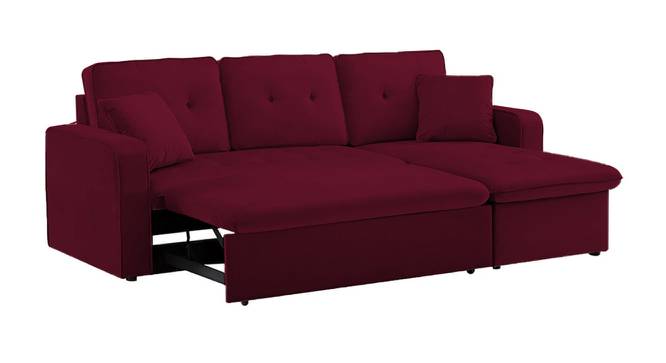Universe Solid Wood Sofa cum Bed in Maroon (Maroon) by Urban Ladder - Cross View Design 1 - 567232