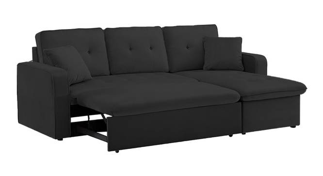 Universe Solid Wood Sofa cum Bed in Black (Black) by Urban Ladder - Cross View Design 1 - 567233