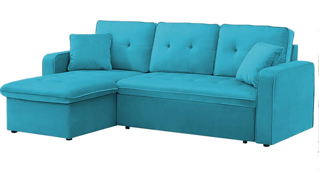 Universe 3 Seater Pull Out Sofa cum Bed In Turquoise Colour Urban Ladder