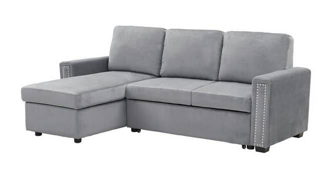 Noah Solid Wood Sofa cum Bed in Grey (Grey) by Urban Ladder - Cross View Design 1 - 567329