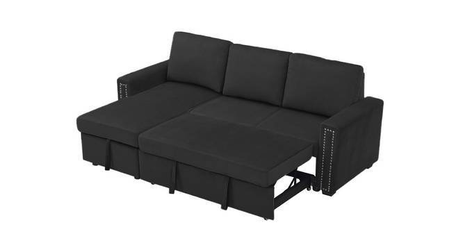 Noah Solid Wood Sofa cum Bed in Black (Black) by Urban Ladder - Cross View Design 1 - 567330
