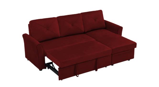 Scarlet Solid Wood Sofa cum Bed in Maroon (Maroon) by Urban Ladder - Cross View Design 1 - 567427