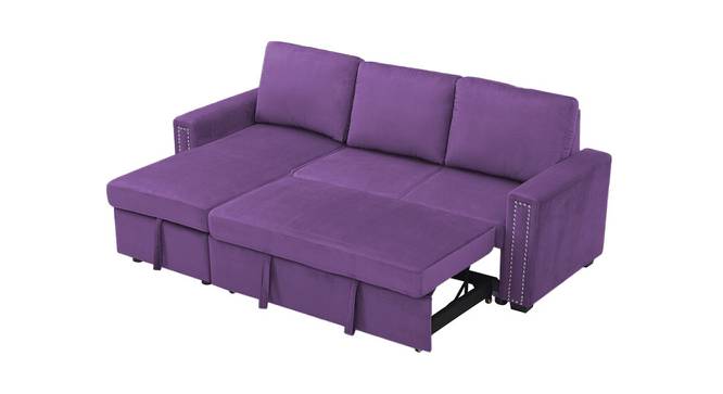 Noah Solid Wood Sofa cum Bed in Purple (Purple) by Urban Ladder - Cross View Design 1 - 567431