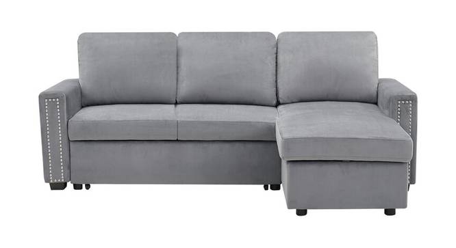 Solace Solid Wood Sofa cum Bed in grey (Grey) by Urban Ladder - Front View Design 1 - 567504