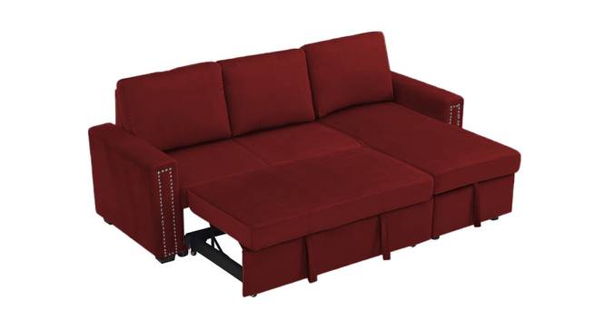 Solace Solid Wood Sofa cum Bed in Maroon (Maroon) by Urban Ladder - Cross View Design 1 - 567525