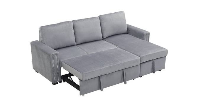 Solace Solid Wood Sofa cum Bed in grey (Grey) by Urban Ladder - Cross View Design 1 - 567526