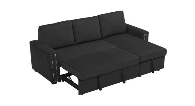 Solace Solid Wood Sofa cum Bed in Black (Black) by Urban Ladder - Cross View Design 1 - 567527