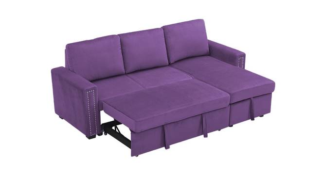 Solace Solid Wood Sofa cum Bed in Purple (Purple) by Urban Ladder - Cross View Design 1 - 567528