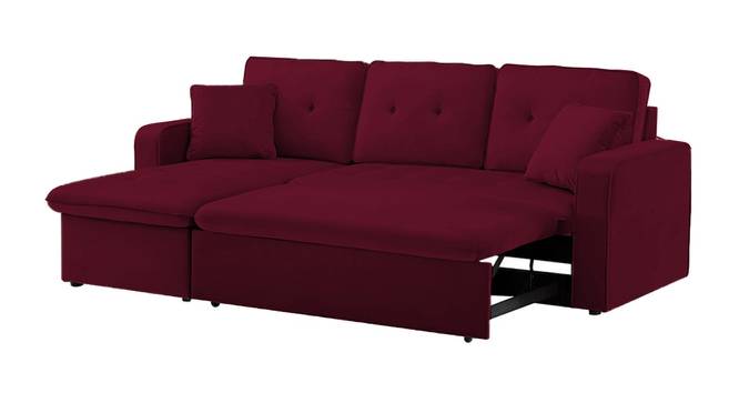 Leo Solid Wood Sofa cum Bed in Maroon (Maroon) by Urban Ladder - Cross View Design 1 - 567533